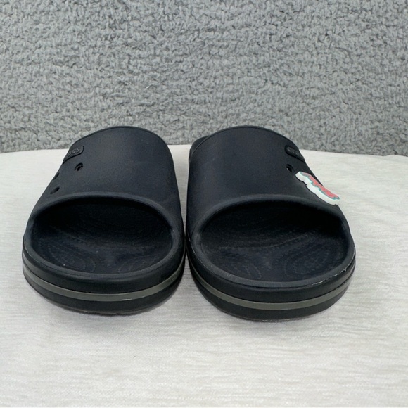 Crocs Shoes Mens 6 Womens 8 Black Iconic Comfort Slip On Slide Sandals - Picture 5 of 9